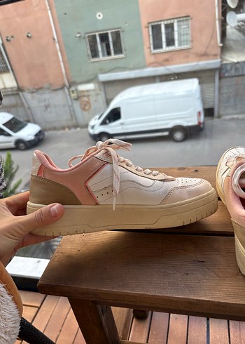 36 Beden çeşitli Renk Beyaz Bağcıklı Stiletto Topuklu Kadın Spor Ayakkabı