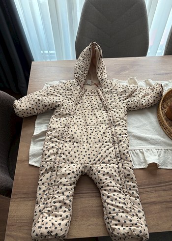 Kahverengi Leopar Desenli Kürklü Bebek Tulumu