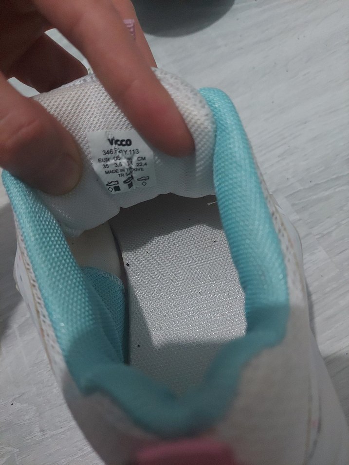 Beyaz Kız Çocuk Spor Ayakkabı Yılan Desenli - Görsel 5