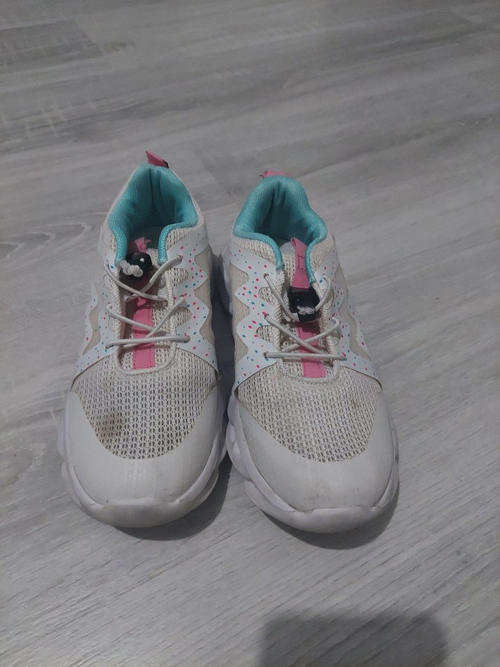 Beyaz Kız Çocuk Spor Ayakkabı Yılan Desenli - Görsel 2