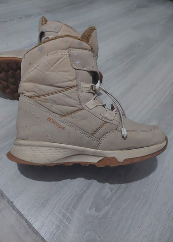 Kız Çocuk Bej Baskılı Lastikli Bot - Görsel 3