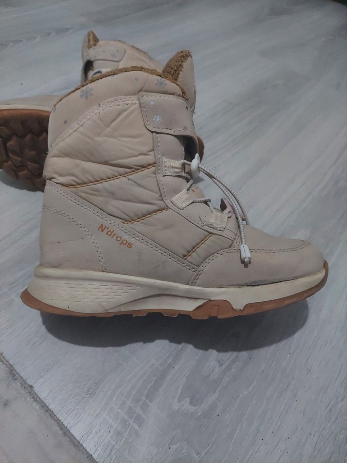 Kız Çocuk Bej Baskılı Lastikli Bot - Görsel 3