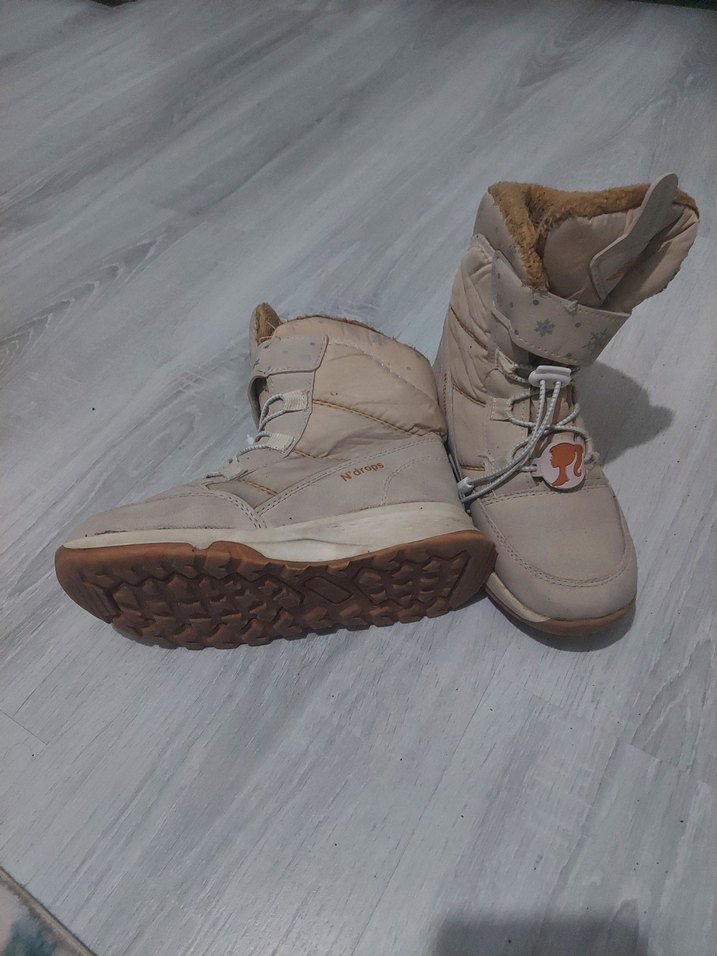 Kız Çocuk Bej Baskılı Lastikli Bot - Görsel 5