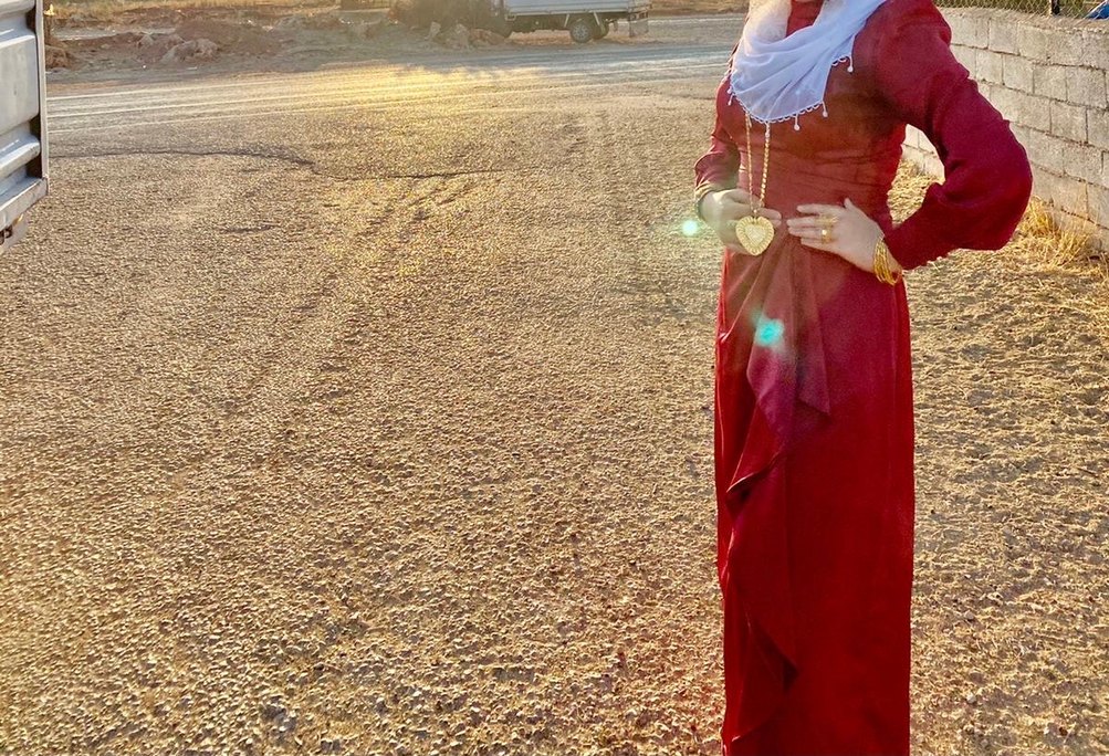 Bordo Drapeli Uzun Abiye Elbise - Görsel 3