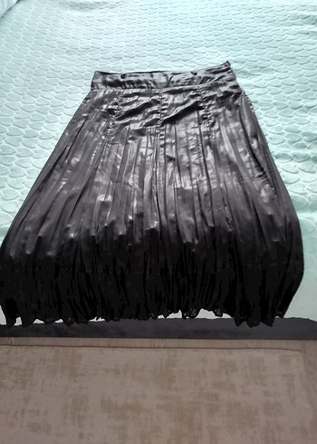 Kadın Kahverengi Pilili Uzun Etek - Görsel 2