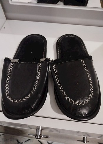 Erkek Siyah Tokalı Ev Terliği - Görsel 4