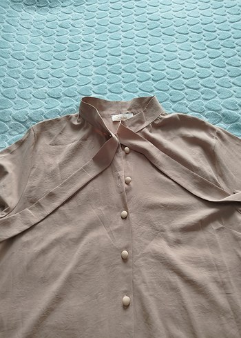 Bej Uzun Kollu kadin tunik - Görsel 2