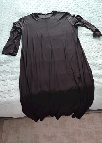 Siyah Yılan Desenli Uzun hirkali elbise takim - Görsel 7