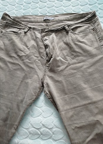 Haki Renkli Keten Rahat Kesim kadin Pantolon - Görsel 2