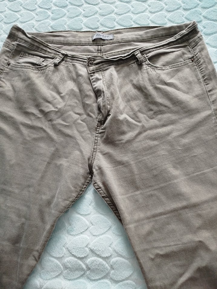 Haki Renkli Keten Rahat Kesim kadin Pantolon - Görsel 2