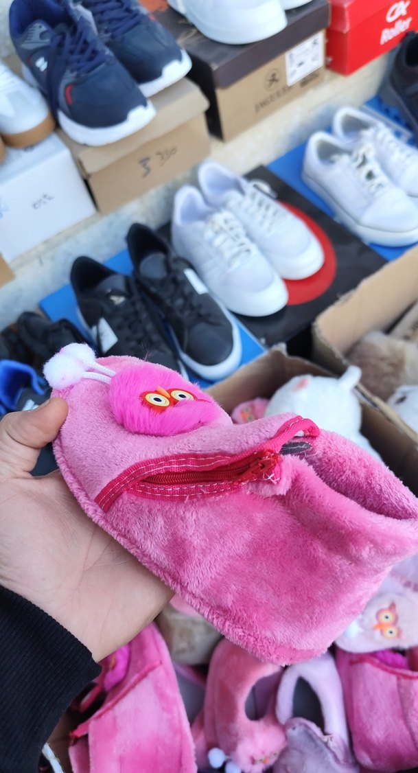 Pembe Kürklü Kız Çocuk Ev Terliği - Görsel 4