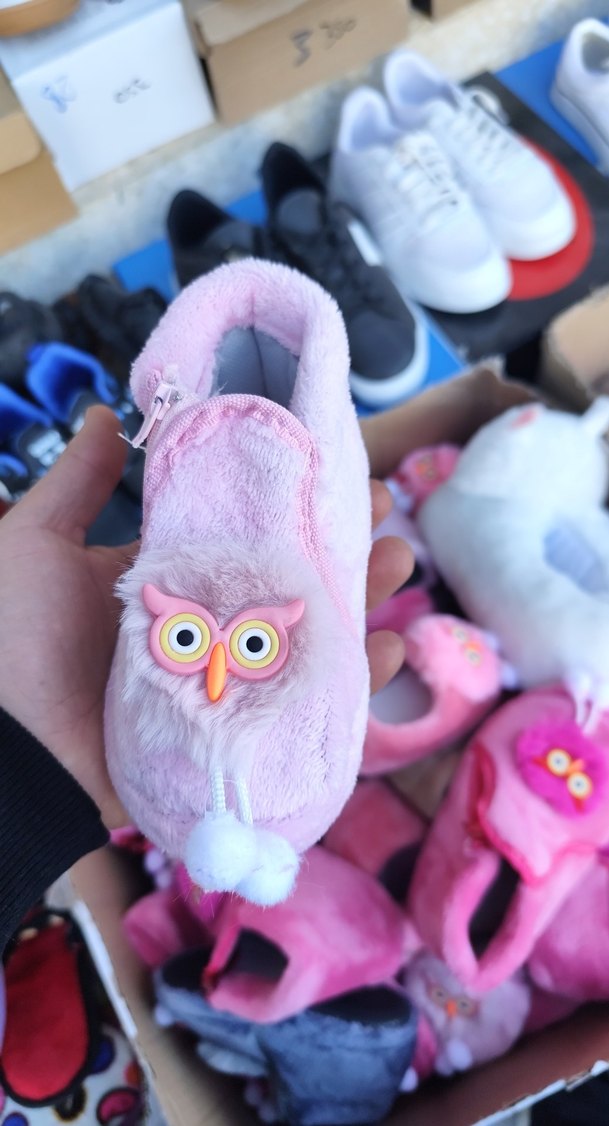 Pembe Kürklü Kız Çocuk Ev Terliği - Görsel 5