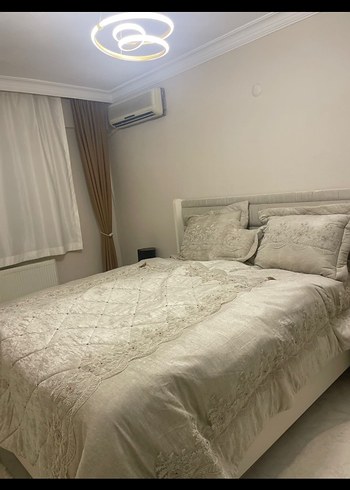 Nakışlı Krem Yatak Örtüsü Seti - Görsel 2