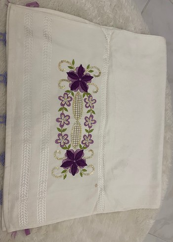 Mor Nakışlı Bohem Tarzı Havlu - Görsel 2