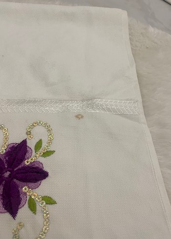 Mor Nakışlı Bohem Tarzı Havlu - Görsel 3