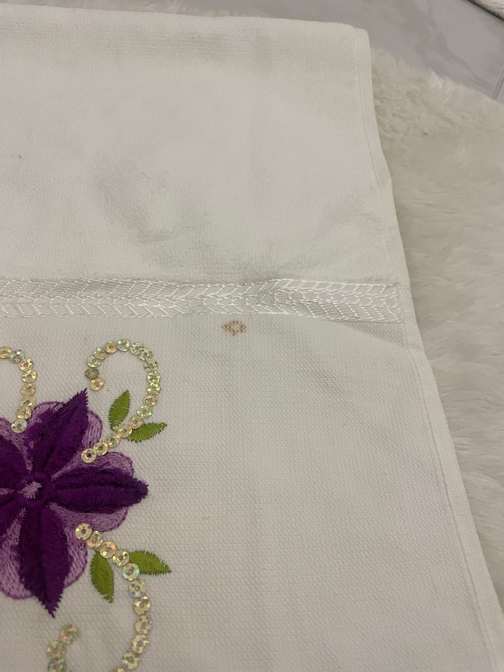 Mor Nakışlı Bohem Tarzı Havlu - Görsel 3