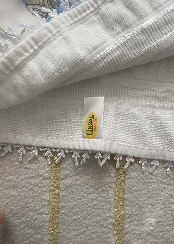 Nakışlı Bohem Beyaz Havlu - Görsel 3