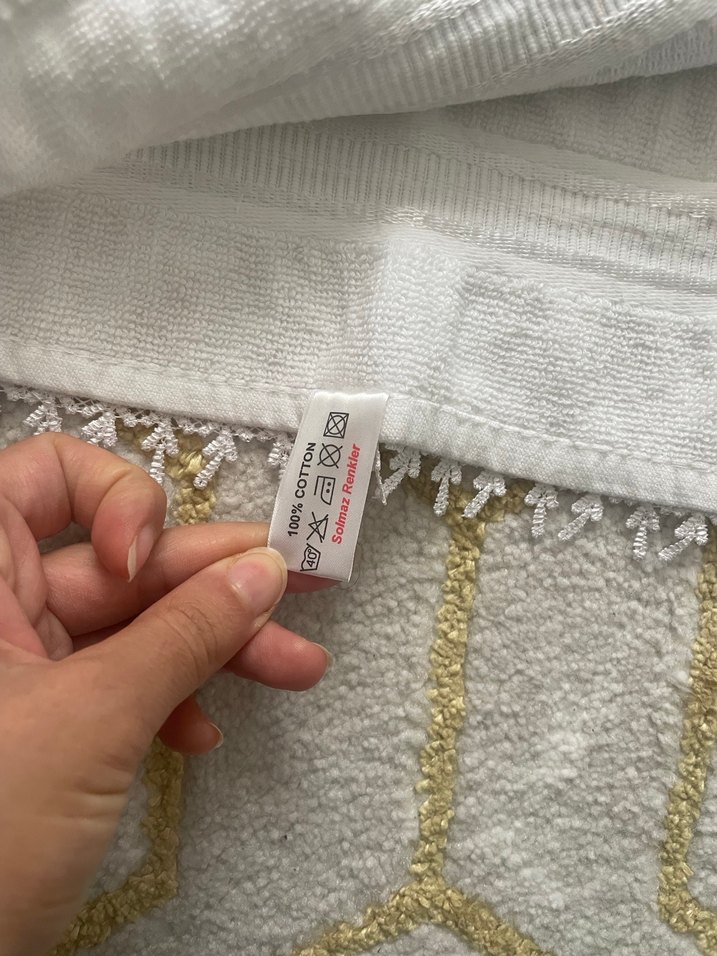 Nakışlı Bohem Beyaz Havlu - Görsel 4