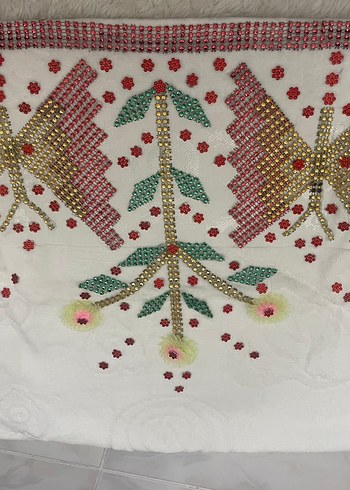 Boncuk İşlemeli Çeyizlik Havlu - Görsel 2