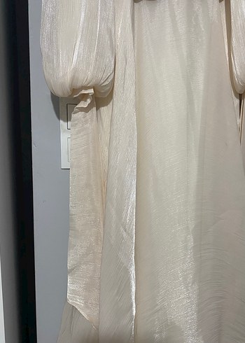 Beyaz Uzun Abiye Elbise - Görsel 4