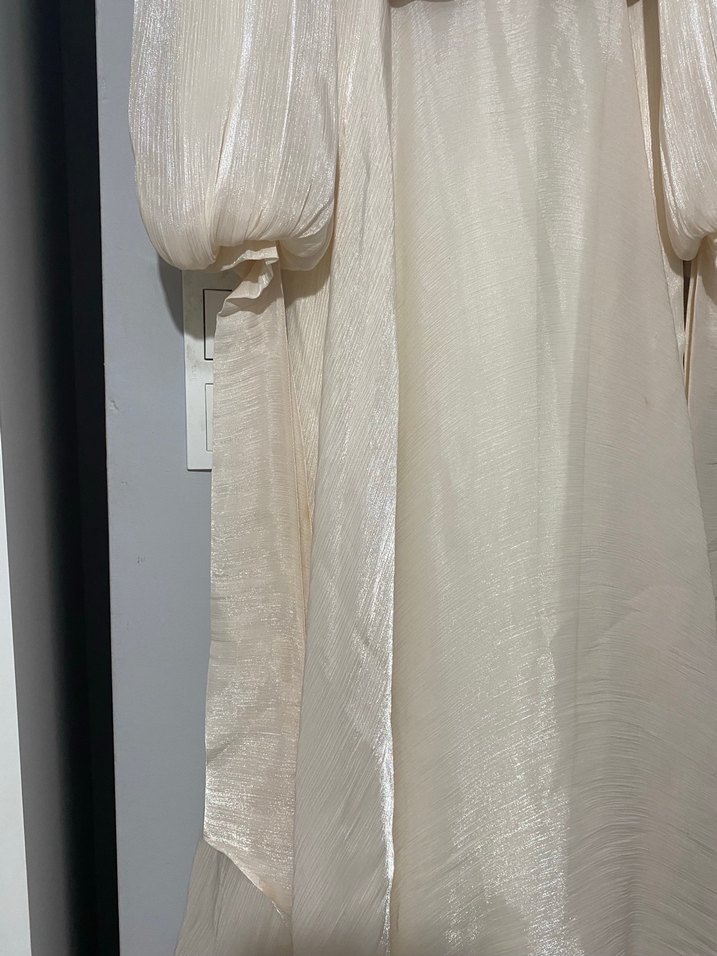 Beyaz Uzun Abiye Elbise - Görsel 4