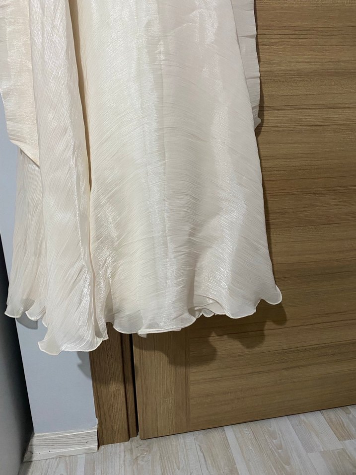 Beyaz Uzun Abiye Elbise - Görsel 3