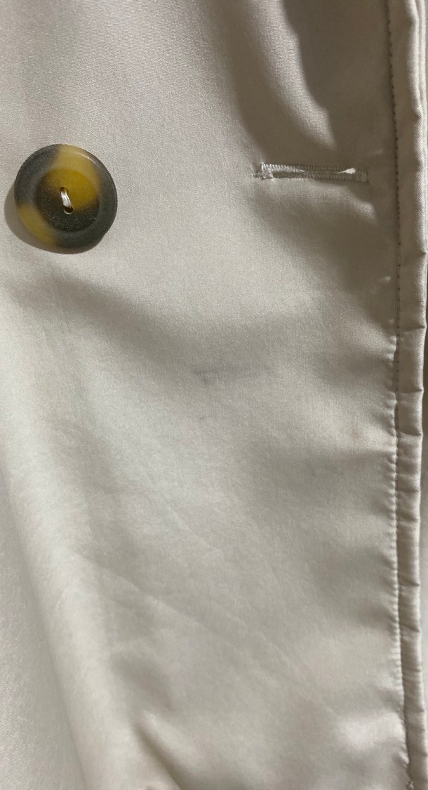 Düğmeli Beyaz Midi Kadın Trençkot - Görsel 4