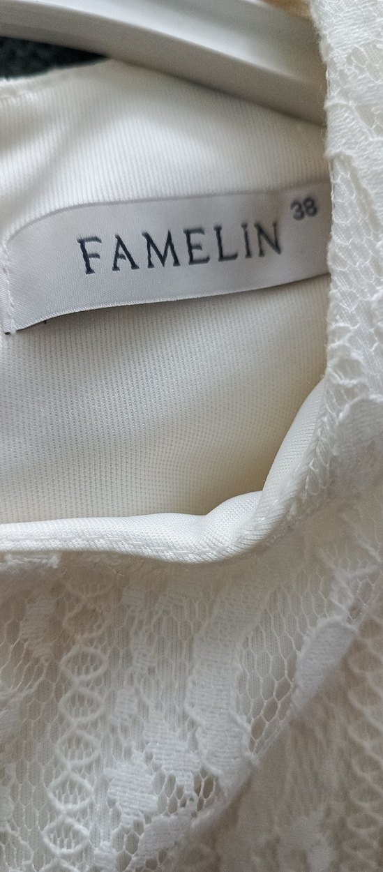 Kadın Beyaz Dantel Uzun Kollu Bohem Elbise - Görsel 2