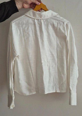 Ebu Prive  Beyaz Keten Gömlek - Görsel 3