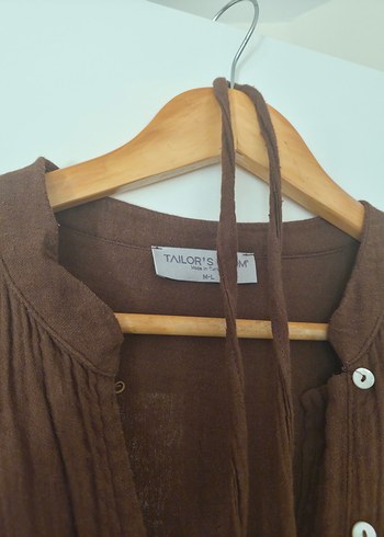 Kadın Kahverengi Uzun Keten Elbise - Görsel 5