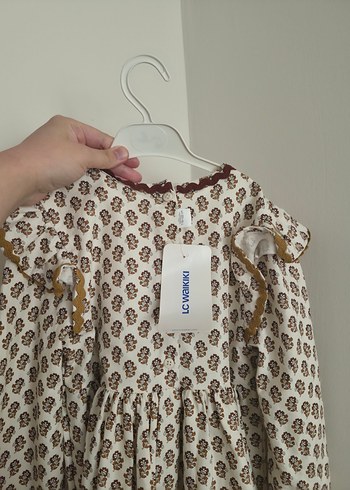 Bej Desenli Kız Çocuk etiketli  Elbise LCw - Görsel 4