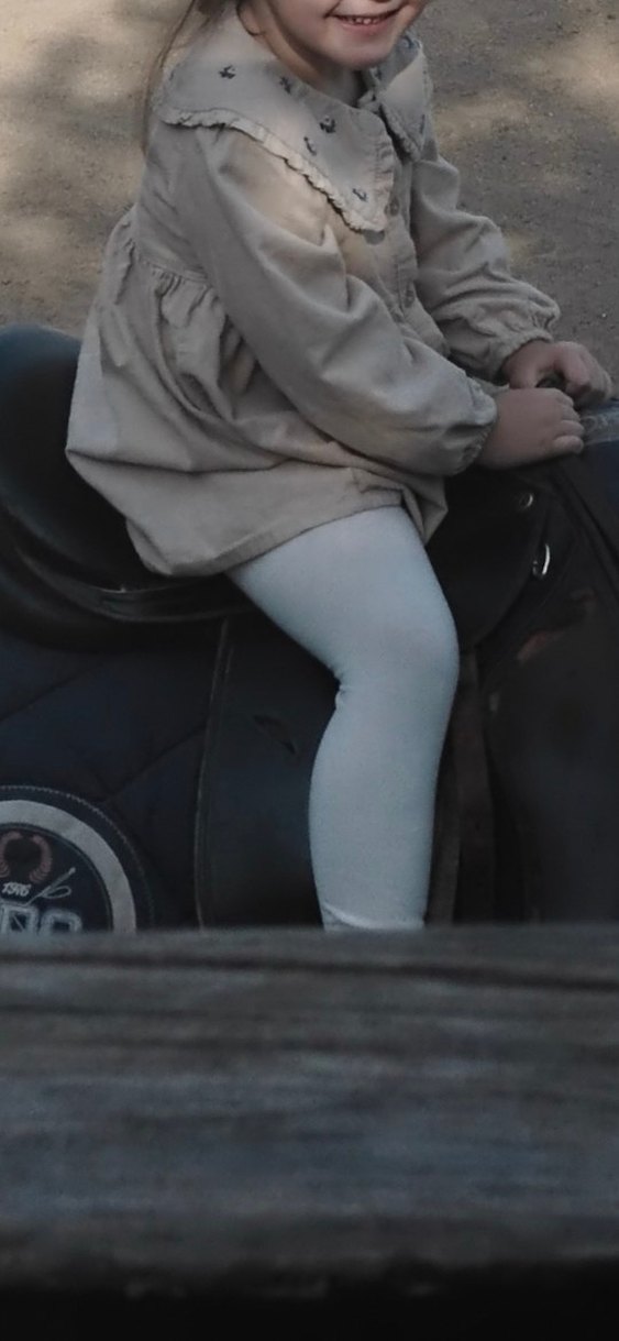 Zara Orjinal Nakışlı Bej Uzun Kollu Kız Elbise - Görsel 3