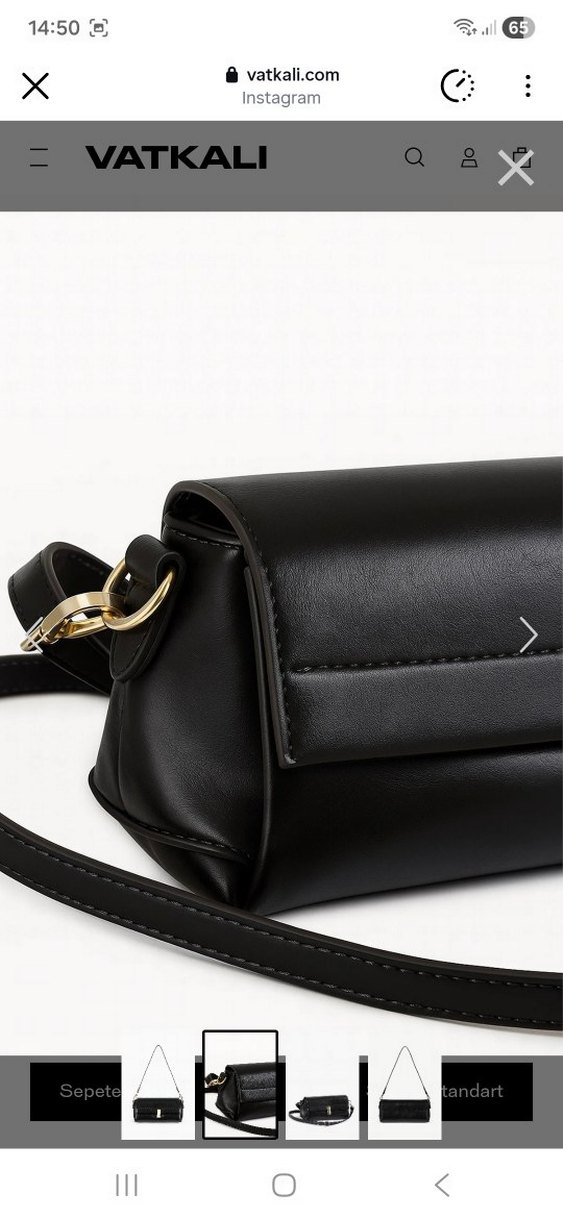 Vatkalı marka, Sıfır Klasik Siyah Deri Kadın Omuz Çantası - Görsel 2