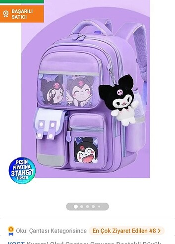  Kuromi okul çantası 