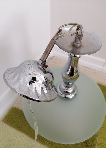 Yeşil camlı krom avize seti - Görsel 5