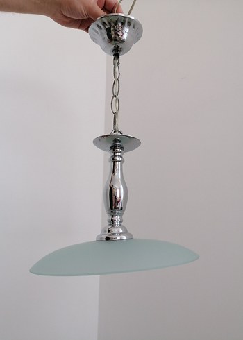 Yeşil camlı krom avize seti - Görsel 6