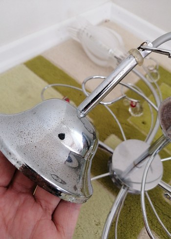 Beyaz Kristal Detaylı Avize - Görsel 3