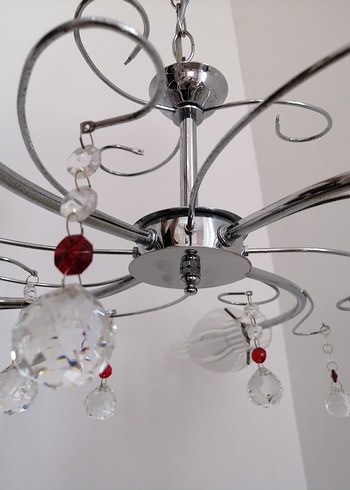 Beyaz Kristal Detaylı Avize - Görsel 5