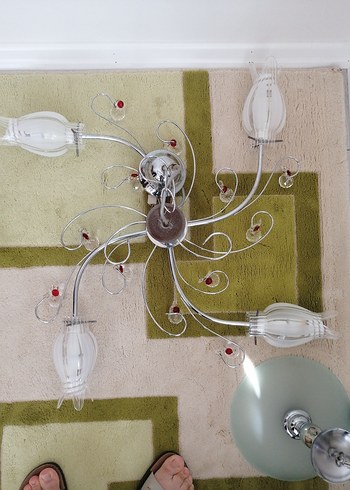 Beyaz Kristal Detaylı Avize - Görsel 6