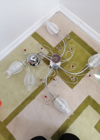 Beyaz Kristal Detaylı Avize - Görsel 2