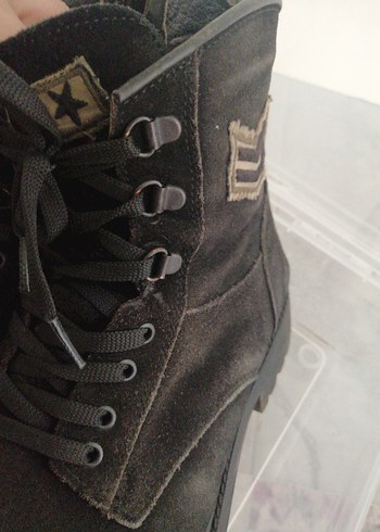 Koyu kahve siyah arası Süet Kamuflaj Desenli Erkek Bot - Görsel 3