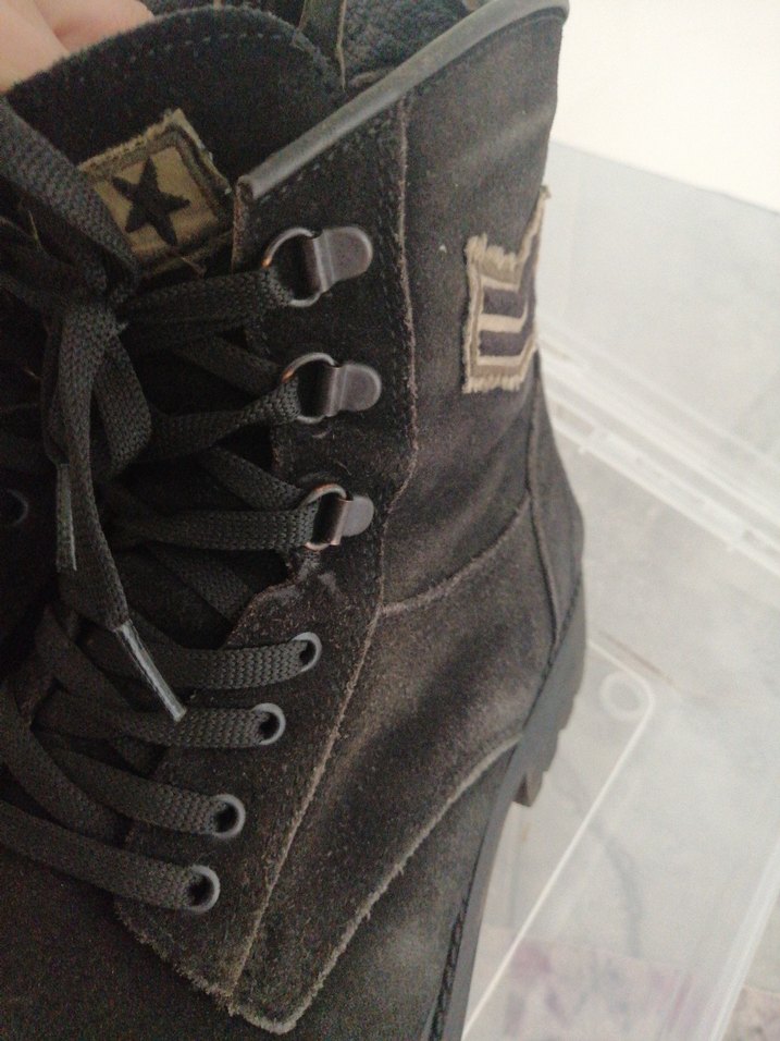 Koyu kahve siyah arası Süet Kamuflaj Desenli Erkek Bot - Görsel 3