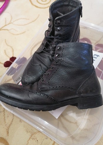 Siyah Deri Goth Erkek Botları - Görsel 3