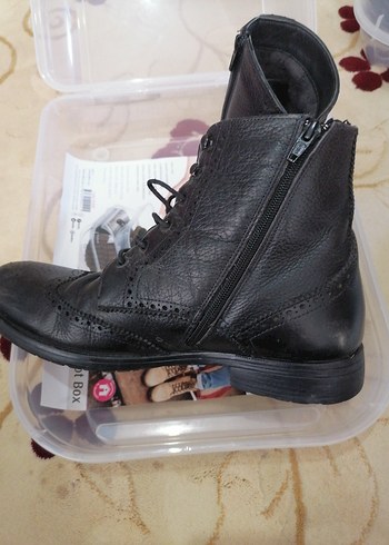 Siyah Deri Goth Erkek Botları - Görsel 2