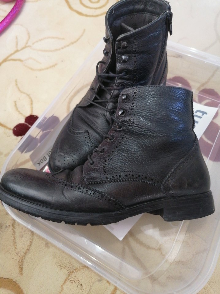 Siyah Deri Goth Erkek Botları - Görsel 3