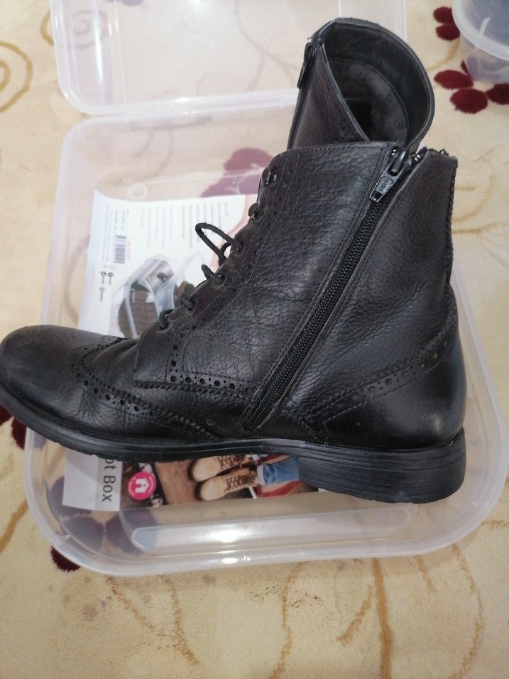 Siyah Deri Goth Erkek Botları - Görsel 2