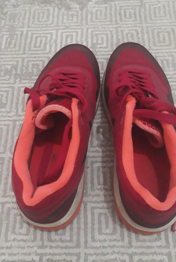 Kırmızı Kadın Spor Ayakkabı Elastik Bağcıklı - Görsel 2