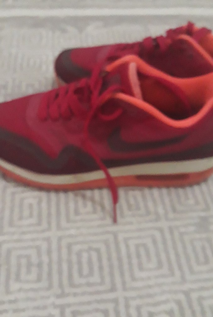 Kırmızı Kadın Spor Ayakkabı Elastik Bağcıklı - Görsel 3