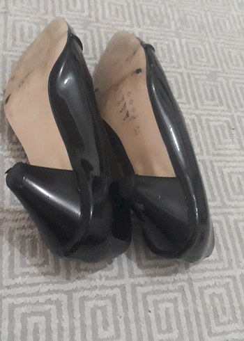 Siyah Parlak Topuklu Kadın Stiletto - Görsel 4