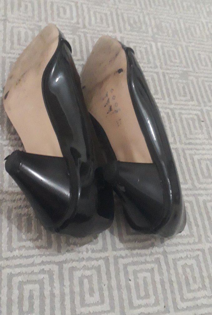 Siyah Parlak Topuklu Kadın Stiletto - Görsel 4